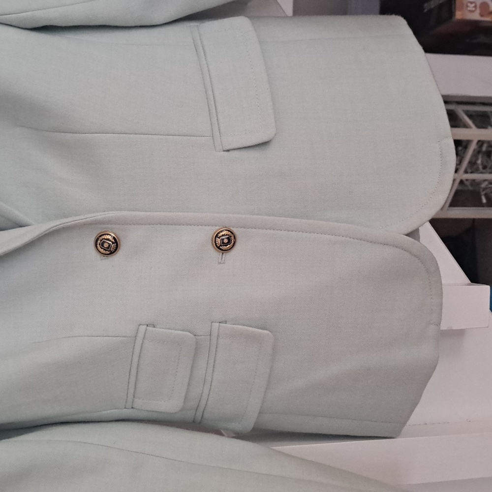 J Crew Hack-ing Beautiful Mint green 100% Wool Jacket/ Blazer. Sz4 Excellent - Picture 2 of 7